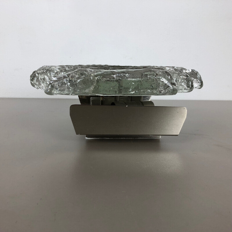 Applique vintage en verre glacé de J. T. Kalmar, 1960