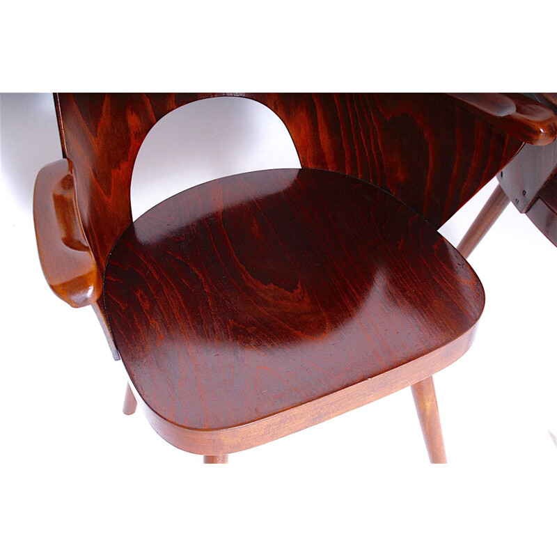 Paire de fauteuils en bois vintage par Oswald Haerdtl