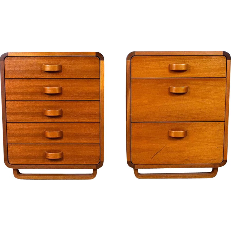 Pair of  Danish Teak Office Pedestals Cabinets Chests Mid Century with Drawers