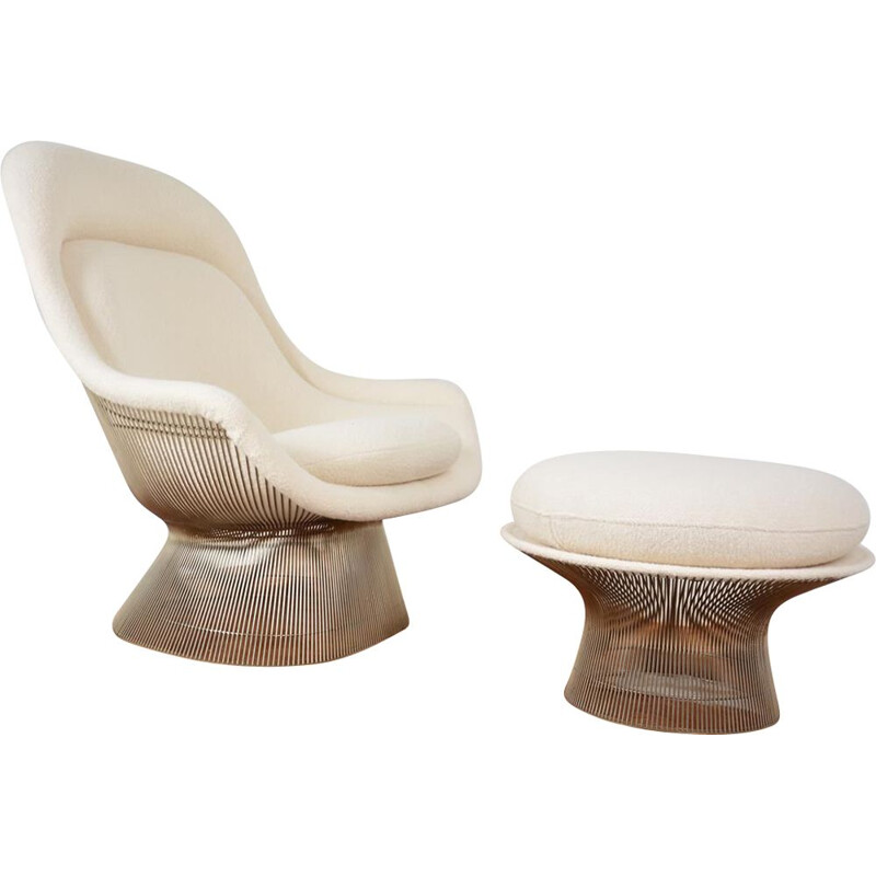 Vintage Easy Chair and its ottoman by Warren Platner Edition Knoll international, 1960