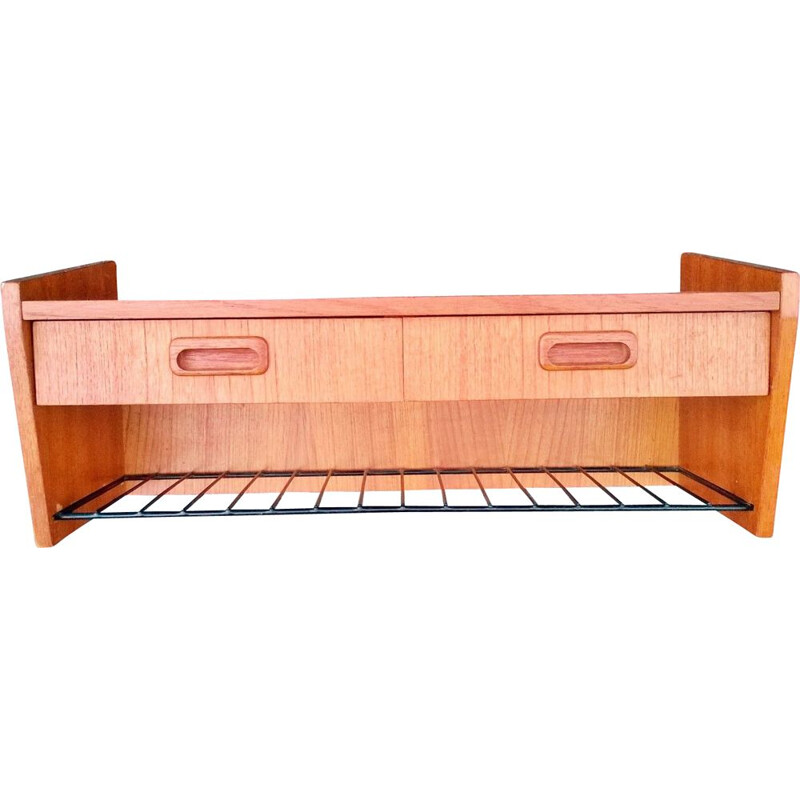 Vintage teak wall shelf