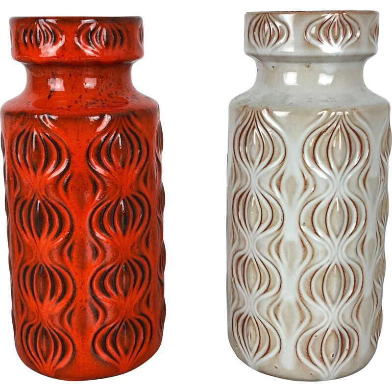 Coppia di vasi vintage in ceramica "Onion" di Scheurich, Germania 1970