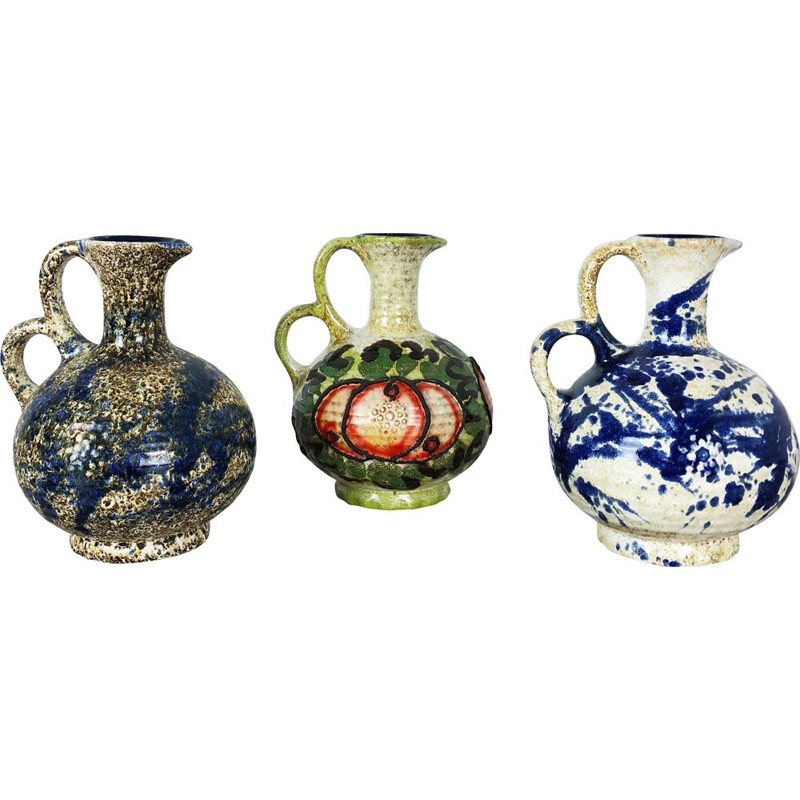 Set of 3 Original Ceramic Studio Pottery Vase by Marei Ceramics, Germany