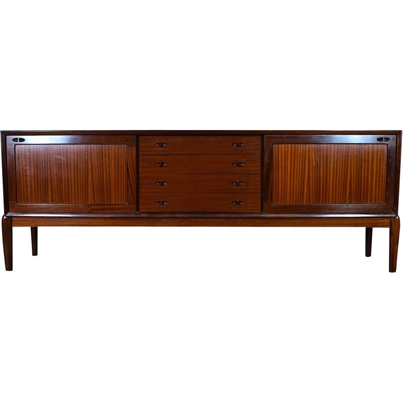 Vintage long sideboard in mahogany by H.W. Klein for Bramin, 1970s
