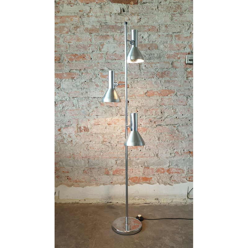 Silver vintage floor lamp, 1970s