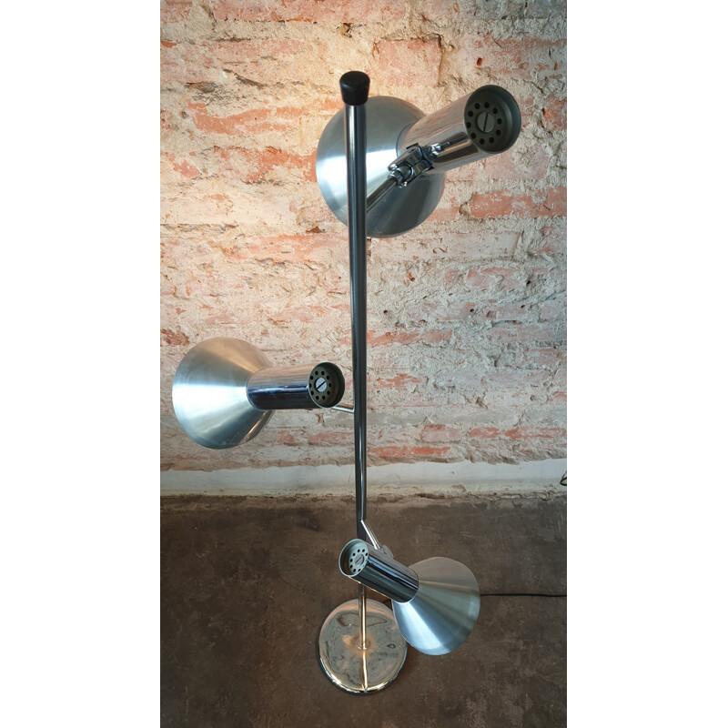 Silver vintage floor lamp, 1970s