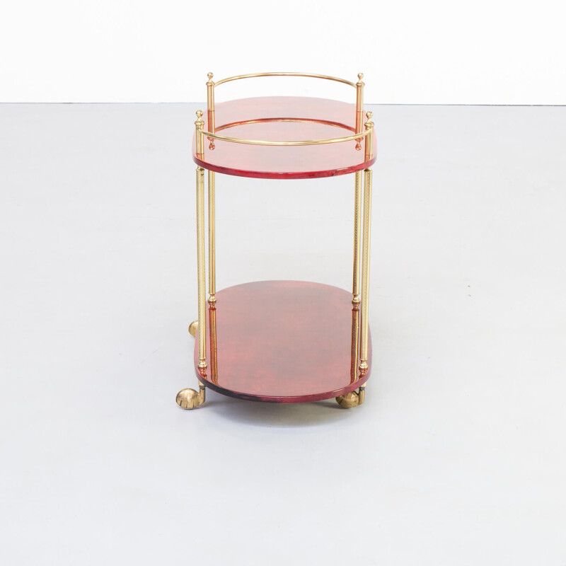 Vintage serving trolley for Tura Milano by Aldo Tura, 1960s