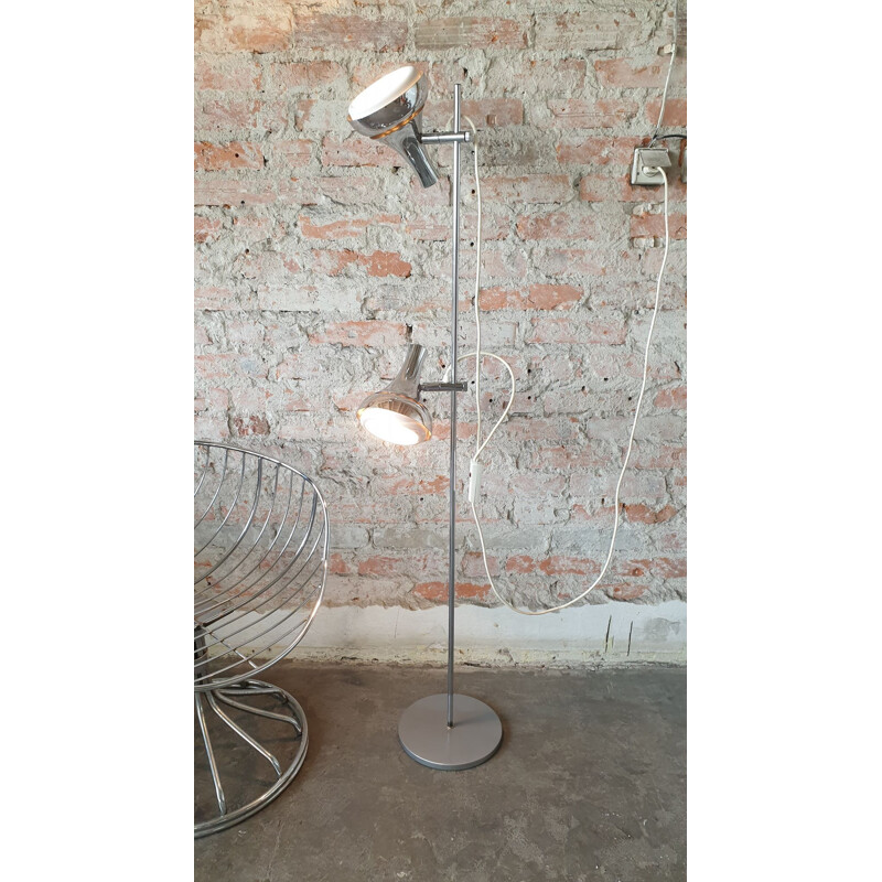 Silver vintage floor lamp, 1960s