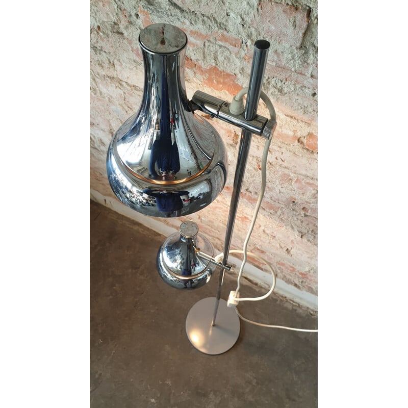 Vintage zilveren vloerlamp, 1960