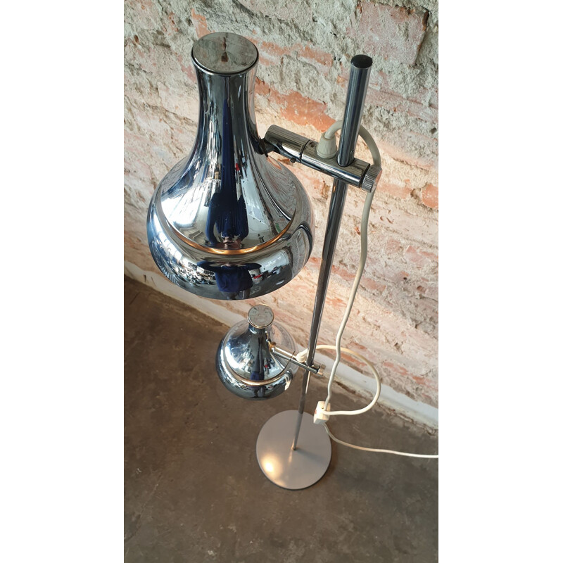 Silver vintage floor lamp, 1960s