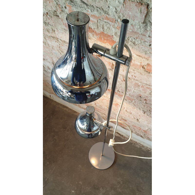 Vintage-Stehlampe aus Silber, 1960