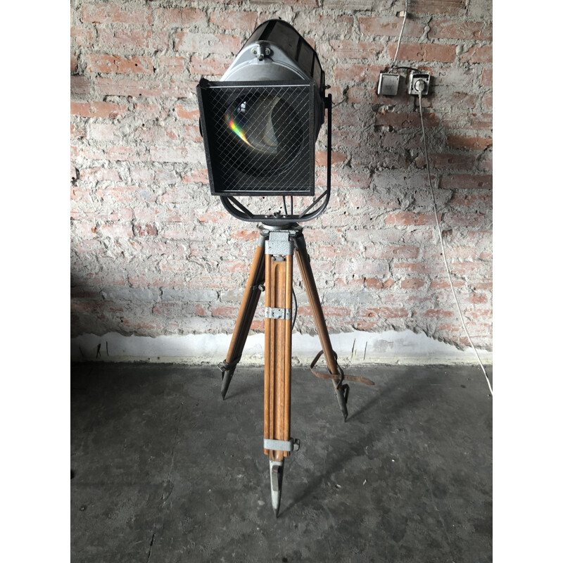 Vintage wooden theater lamp by Veb Narva, Germany