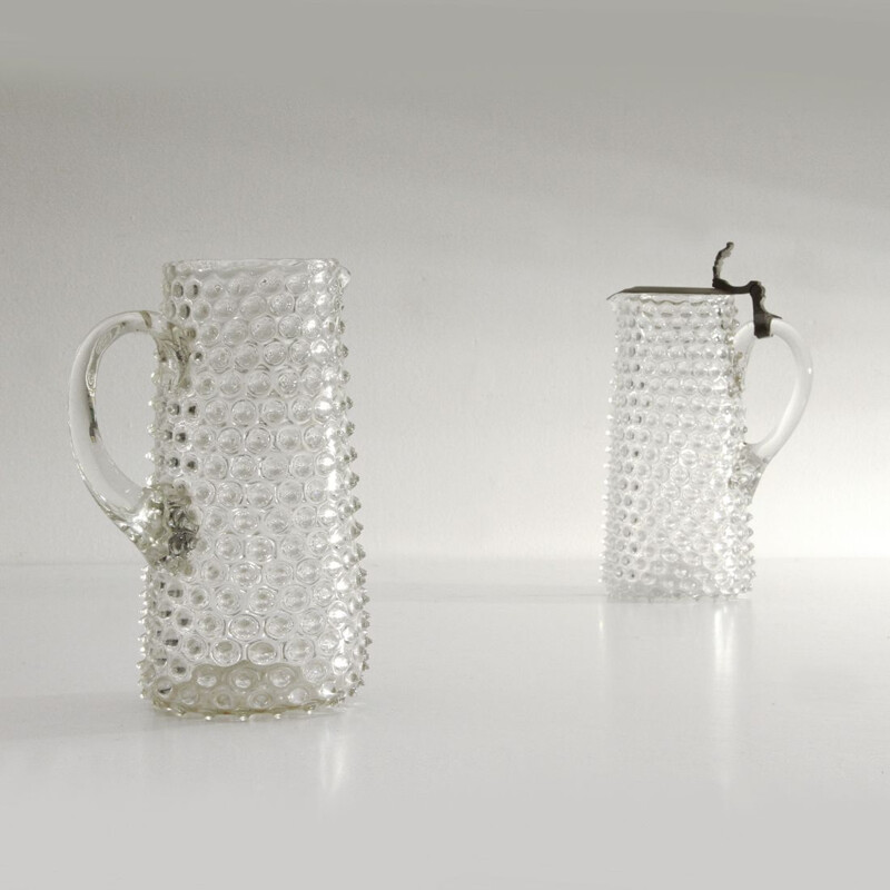 Pair of rostrato Glass carafes, 1930s