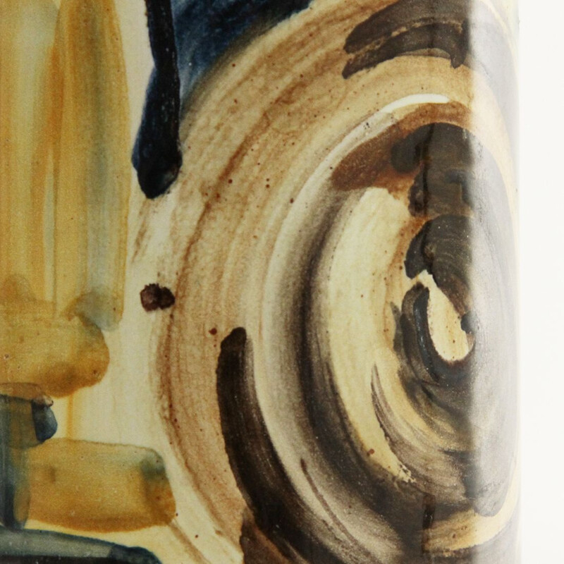 Vintage glazed ceramic vase by Giuseppe Barile for Albisola, 1950