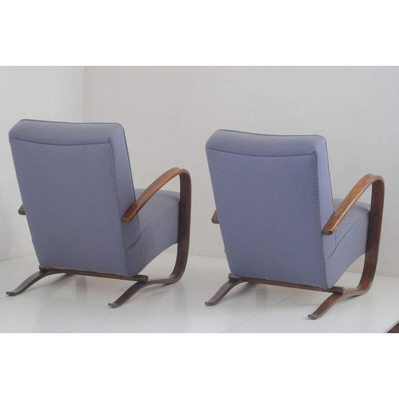 Pair of Art Deco Armchairs in Kvadrat Wool by Jindrich Halabala - 1930s 