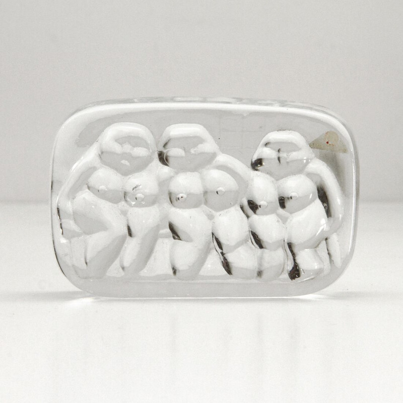 glass Paperweight "Sauna" by  jorma vennola for Iittala, 1970s