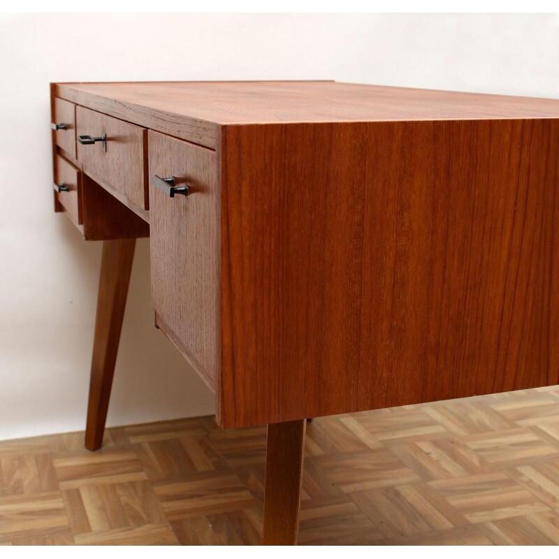 Bureau vintage 1950 en teck 3 tiroirs