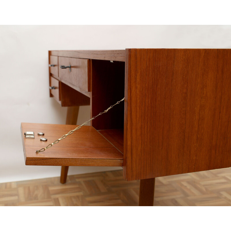 Desk in teak 3 drawers 1950s