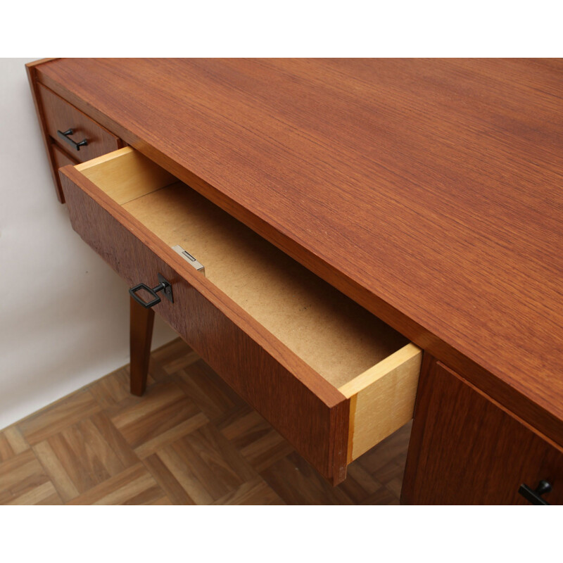 Desk in teak 3 drawers 1950s