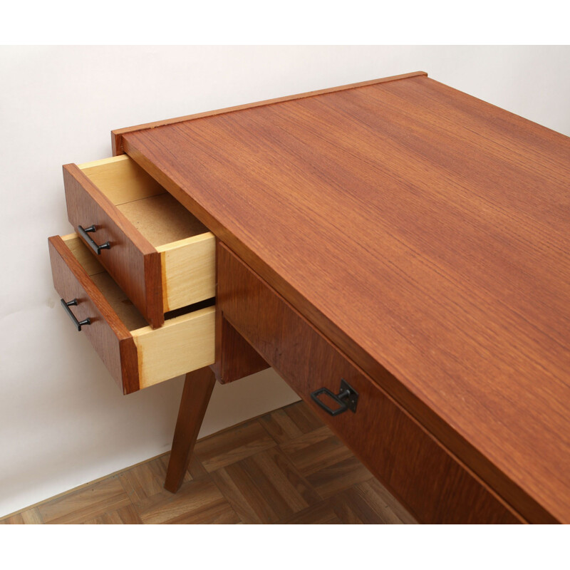 Desk in teak 3 drawers 1950s