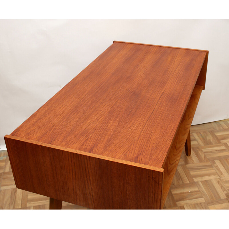 Desk in teak 3 drawers 1950s