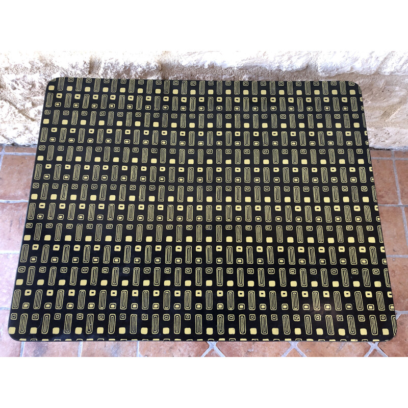 Vintage coffee table or side table in yellow and black formica circa 60 70