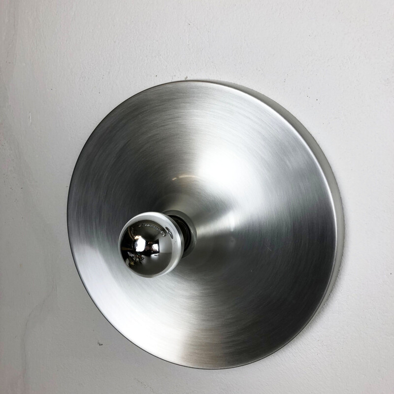 Set of 2 Charlotte Perriand Style Aluminum Disc Wall Light, Germany, 1970s