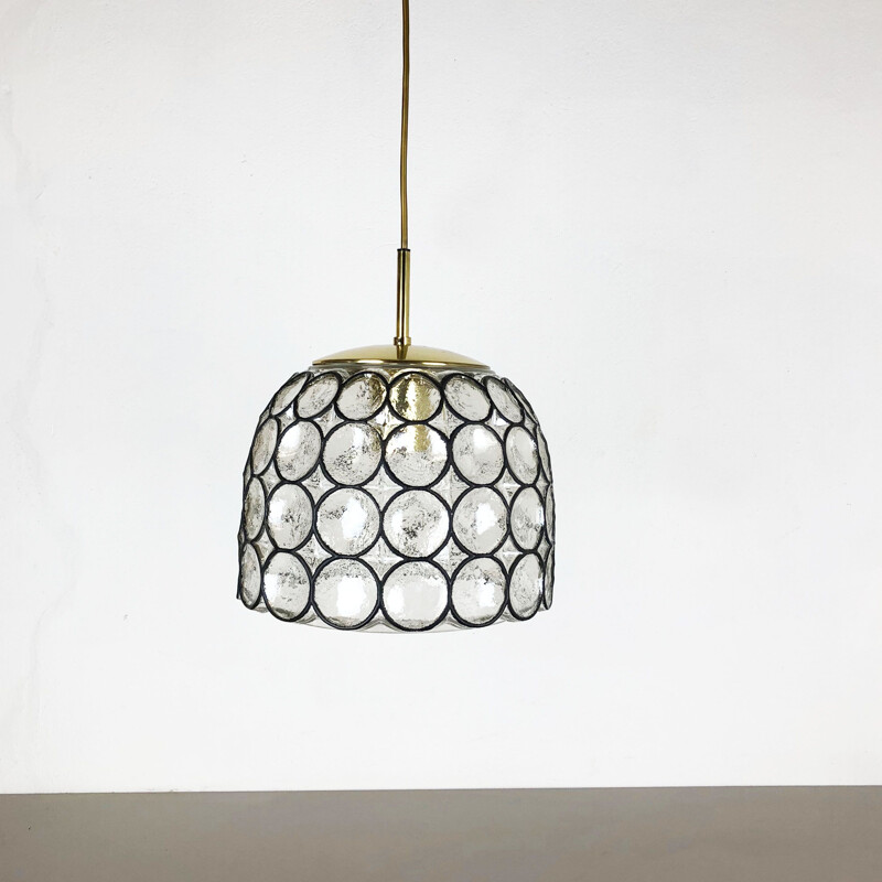 Hanging Light Made by Glashütte Limburg, Germany, xxl "Iron Rings" 1970s