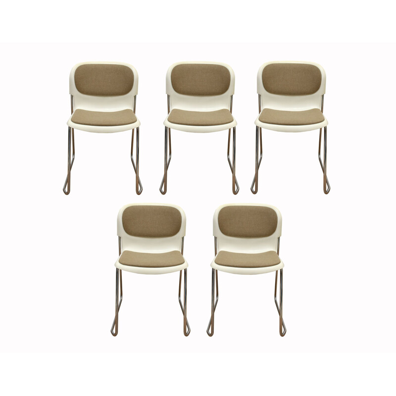 Set of 5 stacking chairs, Gerd Lange 1980s