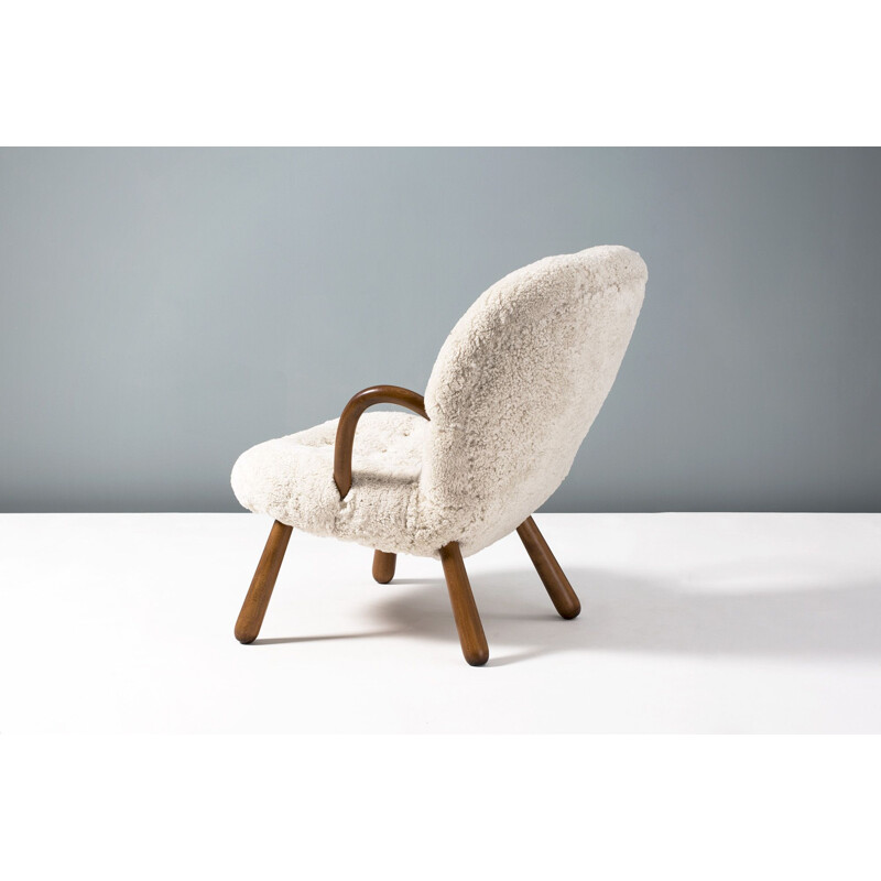 Philip Arctander Pair of Sheepskin Clam Chairs, 1950s