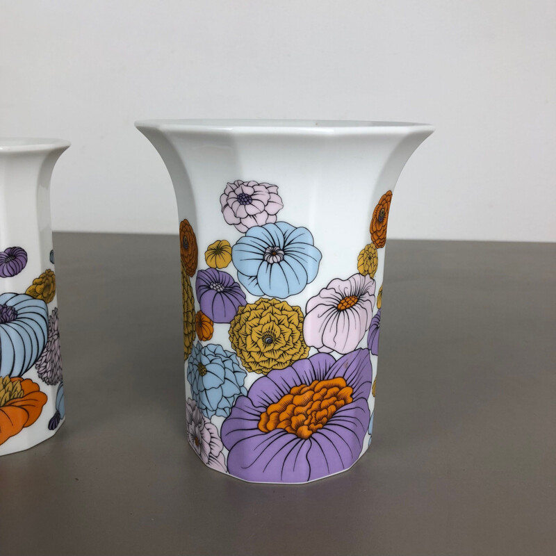 Set of 3 Floral Vases Tapio Wirkkala for Rosenthal Studio Line, Germany, 1980s