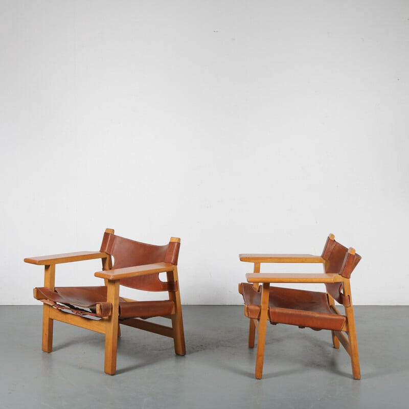 Pair of “Spanish Chairs” by Børge Mogensen for Fredericia, Denmark 1960