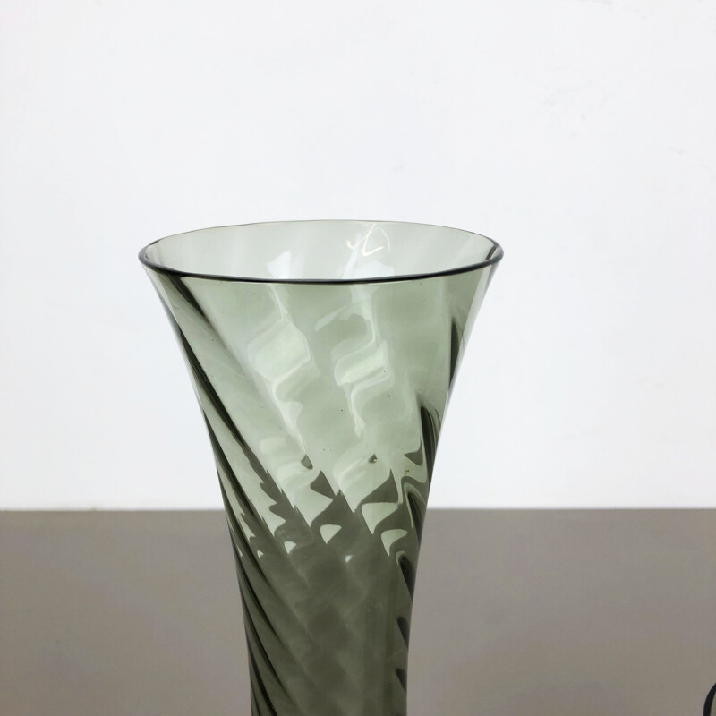 Ensemble de 3 vases vintage en verre de cristal soufflé à la main fabriqués par Alfred Taube, Allemagne, années 1960