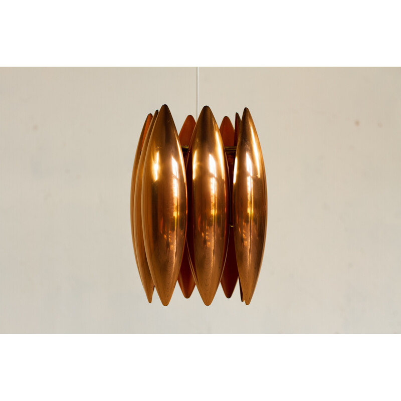 Copper KASTOR suspension lamp by Jo Hammerborg, Denmark, 1960s