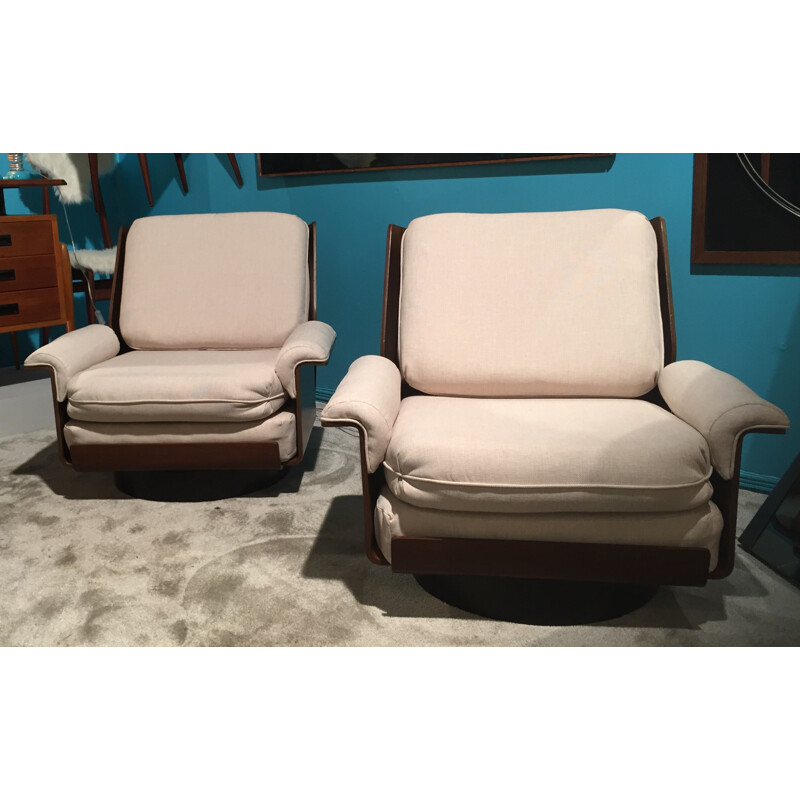 Coulon "Viborg" pair of armchairs, Bernard BRUNIER - 1960s