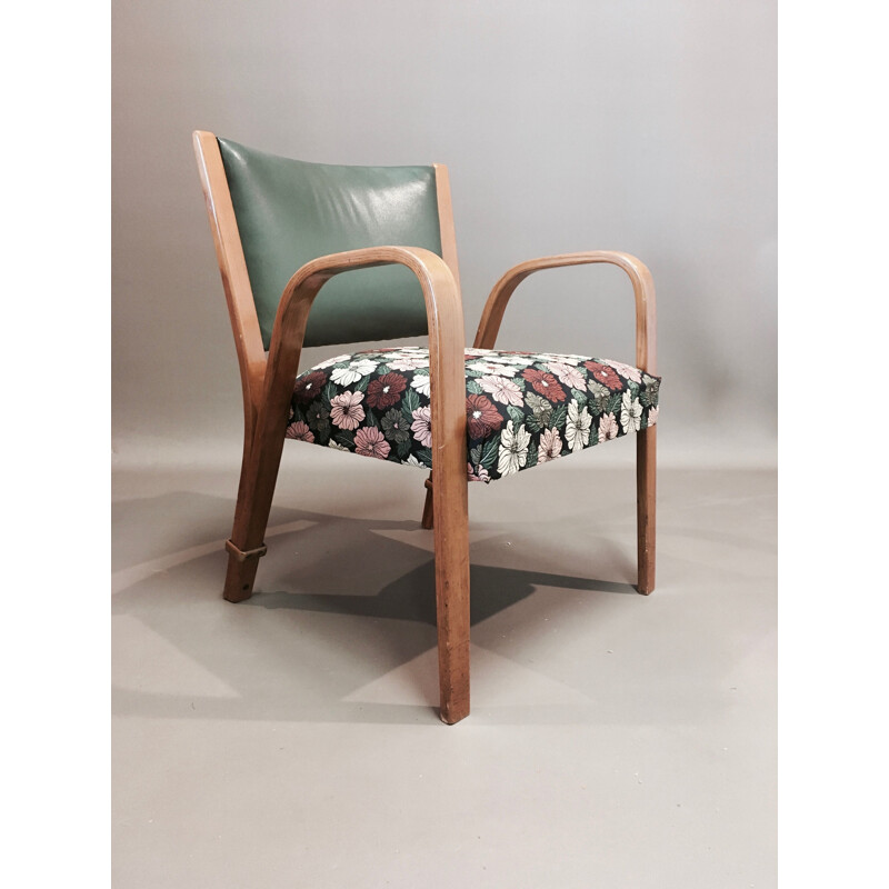 Suite de 4 fauteuils vintage Bow Wood Steiner 1950