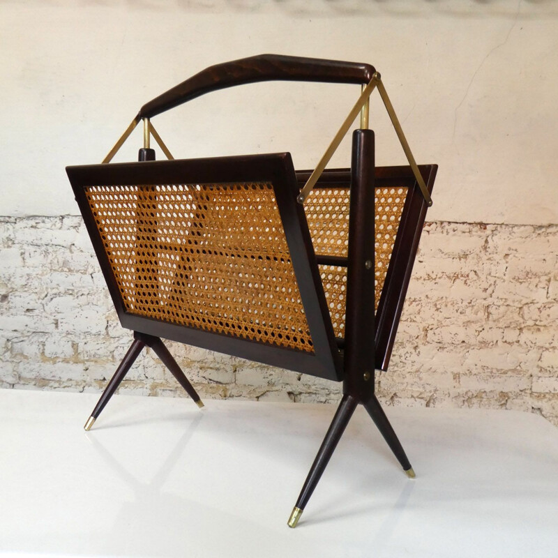 Cesare Lacca magazine rack In stained wood
