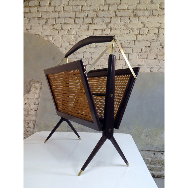 Cesare Lacca magazine rack In stained wood