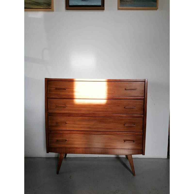 Chest of drawers with brass and black handles Vintage 60