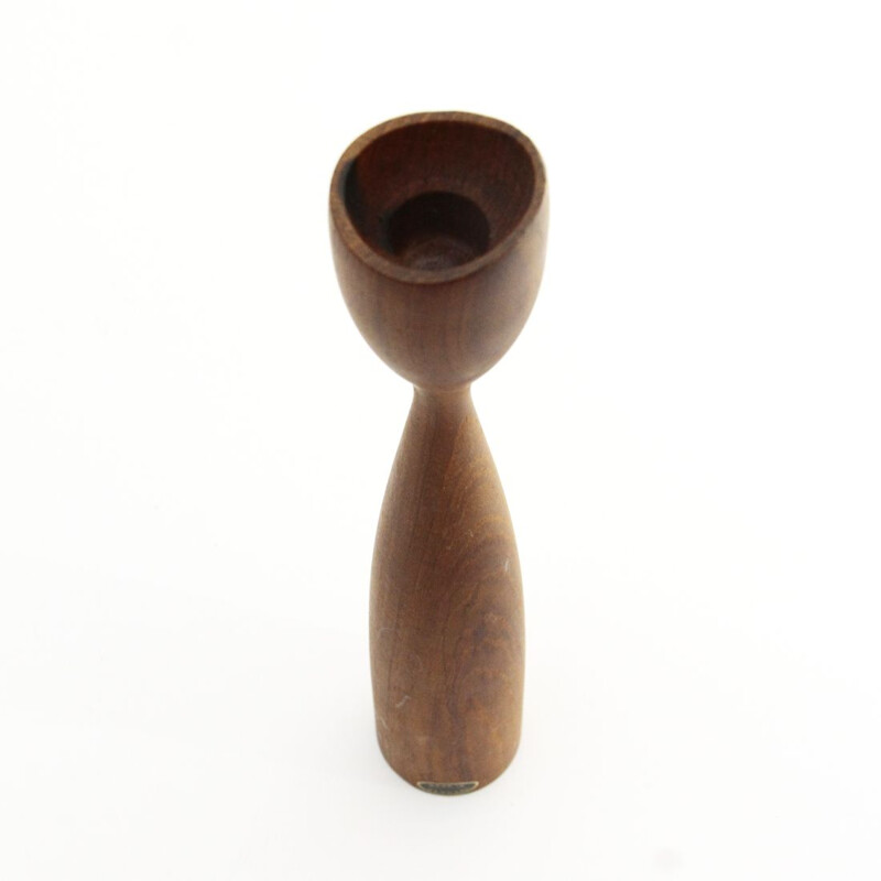 Vintage teak candlestick, Denmark 1960