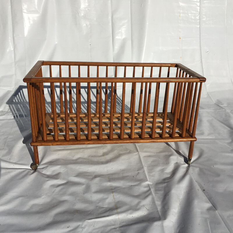 Vintage oak child's bed 1950