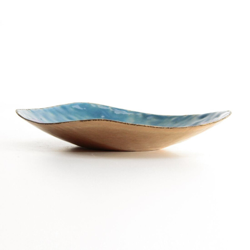 Italian Enameled Copper bowl, Mid-Century 1950s