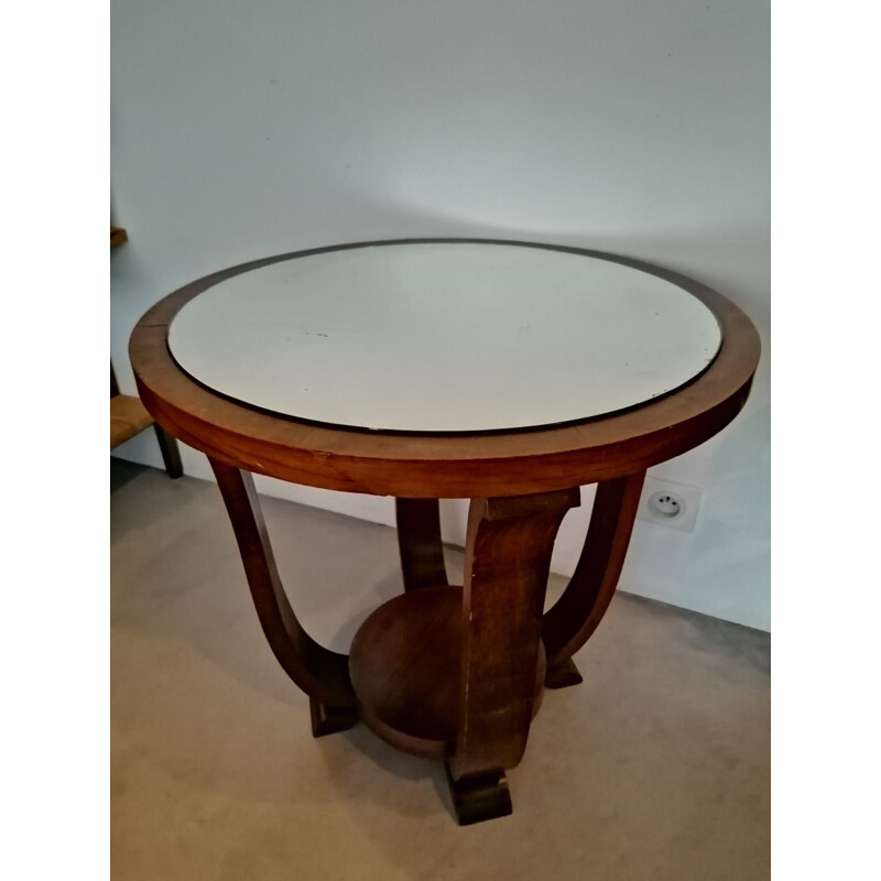 Art deco pedestal table with mirror central tray