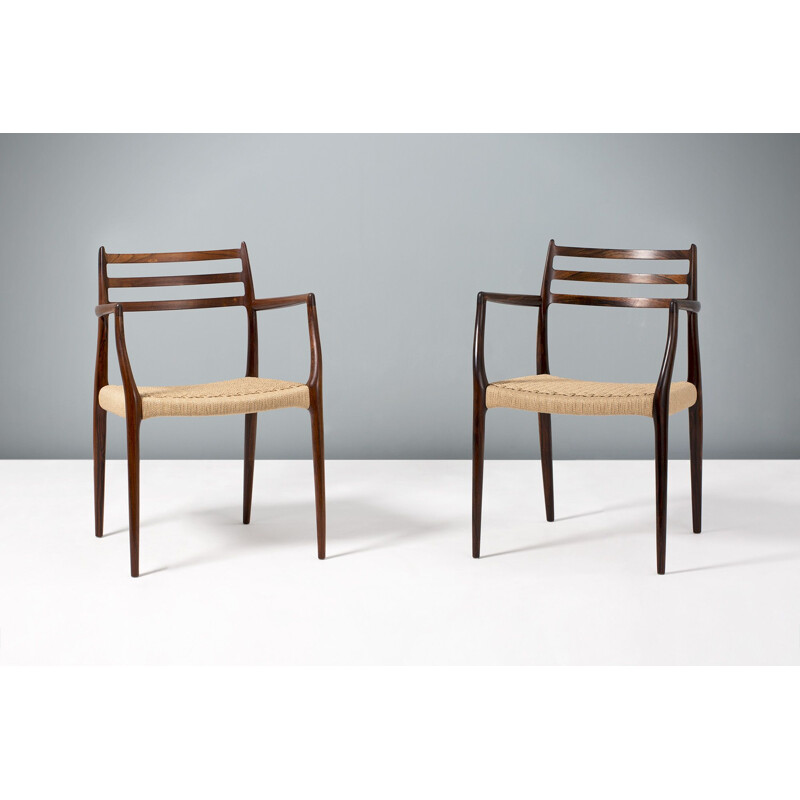 Pair of Niels Moller Model 62 Rosewood Armchairs, 1962