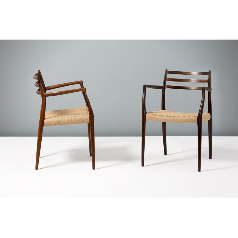 Pair of Niels Moller Model 62 Rosewood Armchairs, 1962