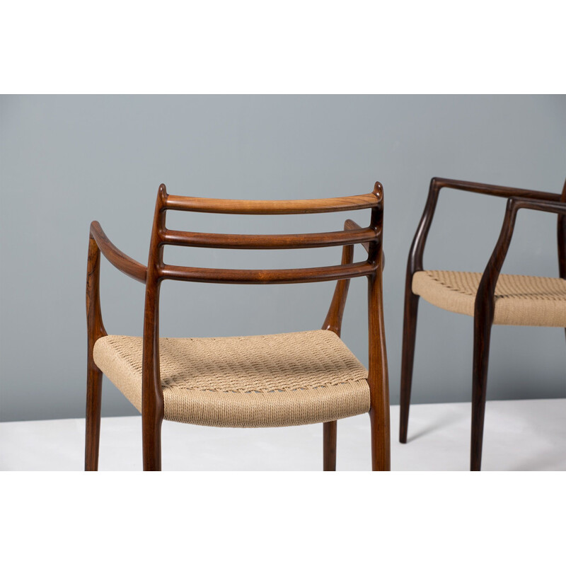 Pair of Niels Moller Model 62 Rosewood Armchairs, 1962