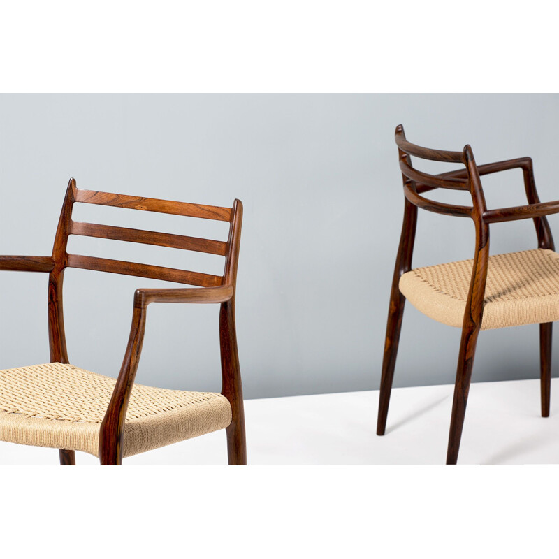 Pair of Niels Moller Model 62 Rosewood Armchairs, 1962