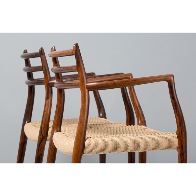 Pair of Niels Moller Model 62 Rosewood Armchairs, 1962