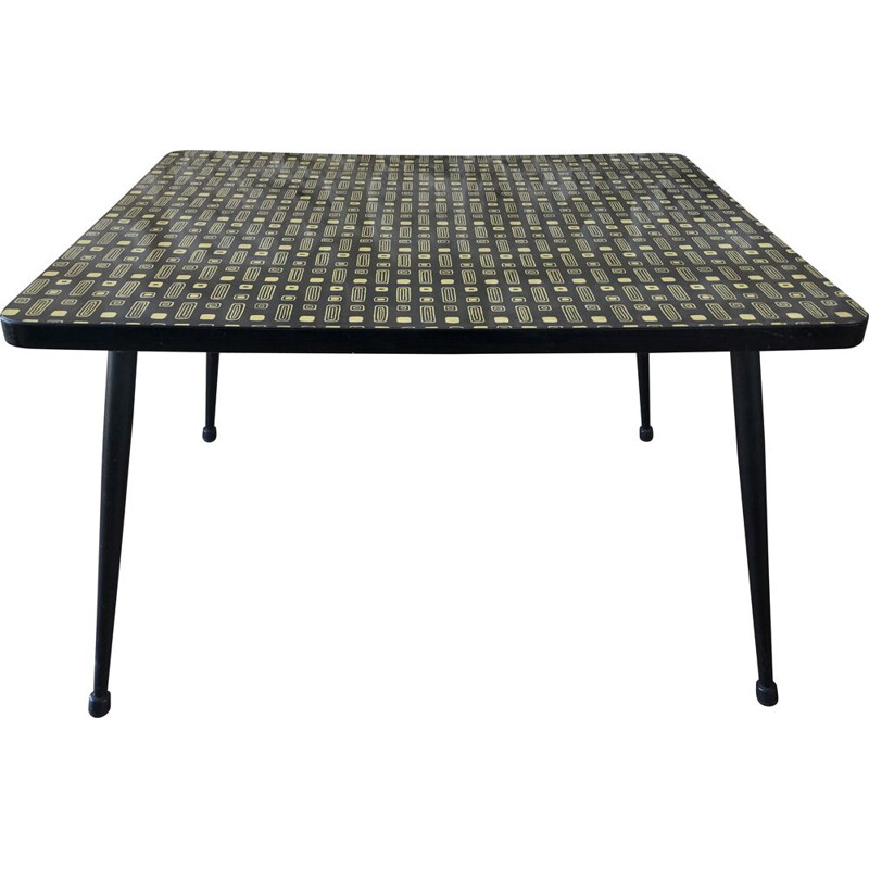 Vintage coffee table or side table in yellow and black formica circa 60 70