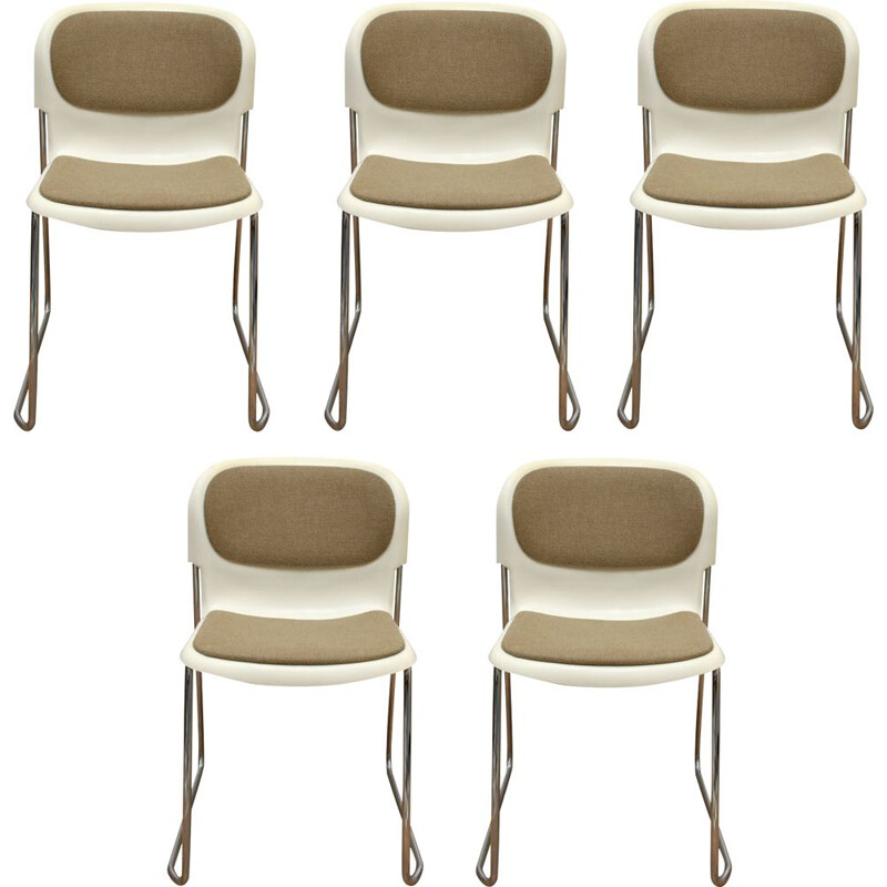 Set of 5 stacking chairs, Gerd Lange 1980s